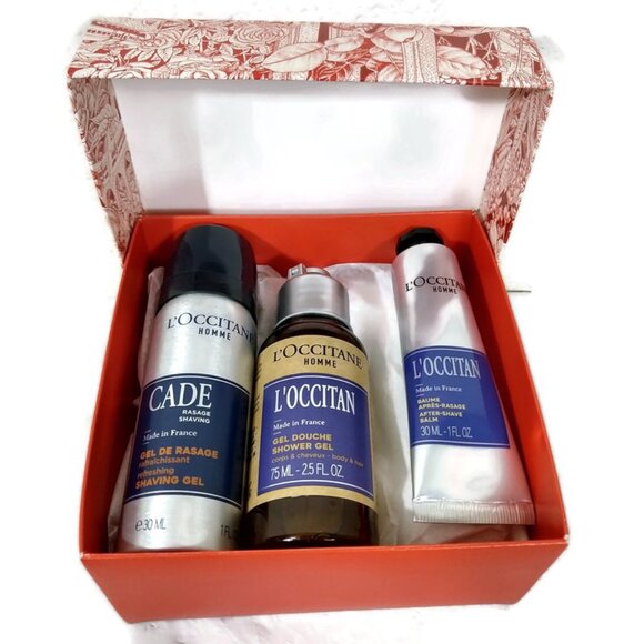L'occitane Homme Men's After Shave Balm, Shaving Gel, Shower Gel Set of 3 New - Picture 1 of 4